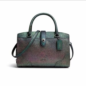 Coach Mercer 24 Iridescent Hologram Leather Satchel Crossbody NWT Auth